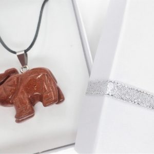 Luxe Goudsteen olifant hanger met ketting