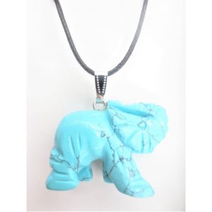 Luxe Turquoise olifant hanger met ketting