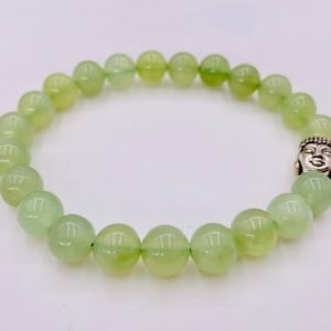 Edelsteen armband – 8 mm Groene Jade armband met Boeddha